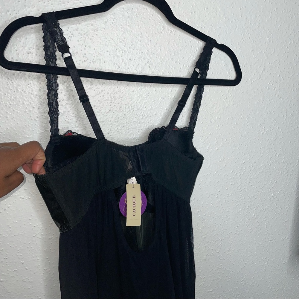 NWT Cacique velvet burnout floral lingerie chemise - Picture 4 of 9